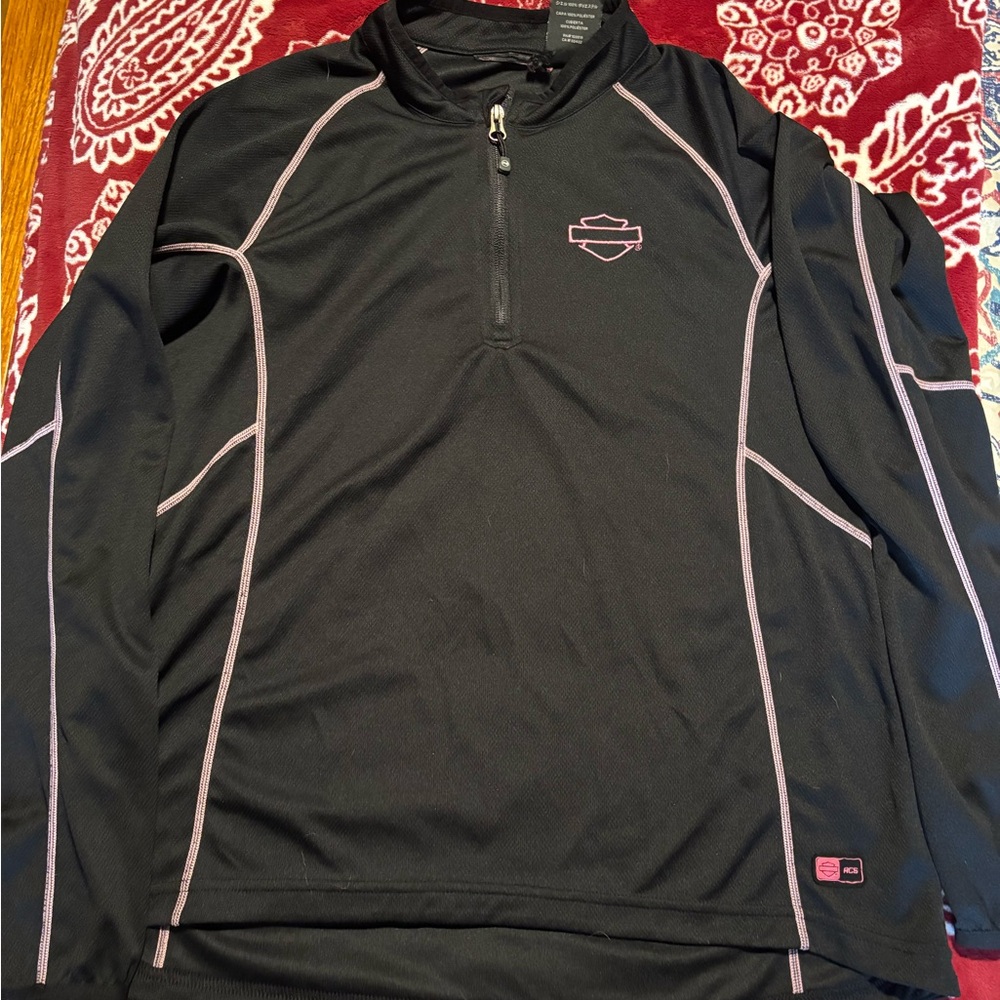 Harley-Davidson Black and Pink 1/4 zip